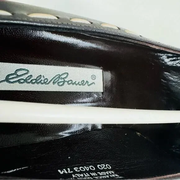 Eddie Bauer Pumps Heels‎ Dark Brown Leather Squared Toe Slip On Shoes Size 7M - Picture 12 of 12